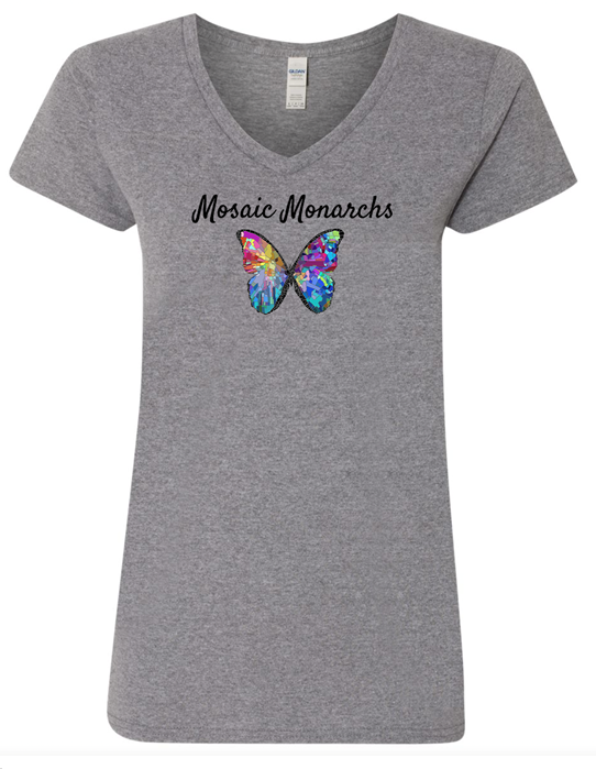 Mosaic Monarchs V-Neck