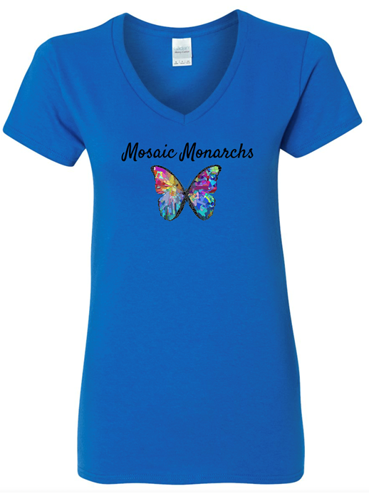 Mosaic Monarchs V-Neck